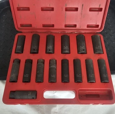 Napa Professional Impact Sockets 1/2 Drive, Metric 10mm-24mm Deep Well 12 Point - Image 1 of 4