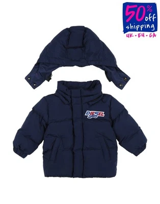 RRP€194 DIESEL Baby Quilted Jacket Size 6-9M Padded Detachable Hooded - Image 1 of 4
