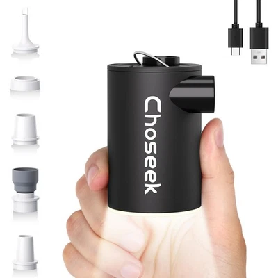 Bomba de colchón de aire Choseek Ultra-Mini 4X con luz de camping NP4X1600 - negra Foto 1 de 4
