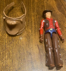 Vintage 80s Wrangler Brand Action Figure ERTL Toy "The Wrangler" w/ Saddle - Picture 1 of 5