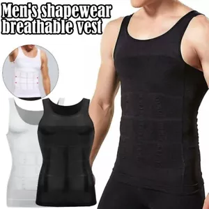 Men Body Slimming Tummy Shaper Belt Underwear shapewear Waist Girdle Shirt Vest - Picture 1 of 18