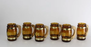 Piedras alemanas de vidrio ámbar vintage X 6 hechas en Taiwán artículo - Imagen 1 de 6