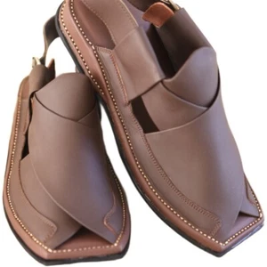 Men's Premium Genuine Leather Shoe Peshawari Handmade chappal/sandal - Picture 1 of 5