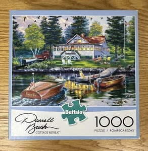 Buffalo 1000 Piece Jigsaw Puzzle - Darrell Bush - Cottage Retreat - COMPLETE - Picture 1 of 8