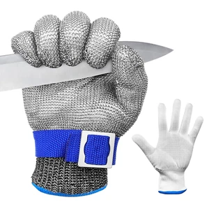 Guanti Antitaglio Livello 9 da Cucina e Lavoro, Guanto Anti-Taglio Inox - L - Foto 1 di 7