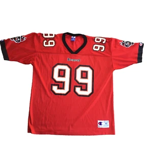 Vintage Tampa Bay Buccaneers Warren Sapp Red Champion Jersey Size 48 / XL - Picture 1 of 11