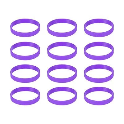 Silicona Pulseras Esposas 8" Circunferencia Deportes Accesorios, Morado 12pzs - Imagen 1 de 4
