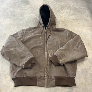 Carhartt OG Active Jacke Herren 2XL Duck Brown Kapuze Distressed Workwear Kapuze - Bild 1 von 16