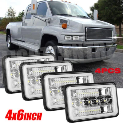 4 PIEZAS 4x6" Faros LED Alto Bajo H4 Aptos para GMC C4500 C5500 Topkick 2003-2009 Foto 1 de 4