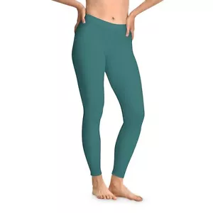 Teal - Stretchy Leggings (AOP) - Picture 1 of 13