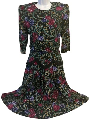Vestido de Colección Miss Dorby Para Mujer Talla 14 Almohadillas para el Hombro Algodón Mezcla Rayón RN17638 Foto 1 de 4