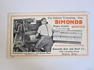 BLOTTER - De Colección - SIMONDS SIW AND STEEL CO., Boston & Fitchburg, MA - Imagen 1 de 7