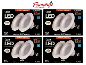Used LED Feit 75W Dimmable Recessed Retrofit Lighting 5-6 inch (4pk) - Picture 1 of 3