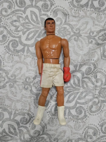 Vintage Muhammad Ali Action Figure Doll, Mego, 1975, Boxing Action, Missing Hand Cover