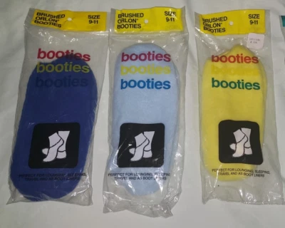 DE COLECCIÓN 3 PARES BOTINES ORLON CEPILLADOS CALCETINES MUJER 9-11 CORTE BAJO AZUL AMARILLO NAILON Foto 1 de 4