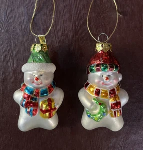 🎄Christbaumschmuck Schneemann Stern Glas 2er Set - Bild 1 von 4