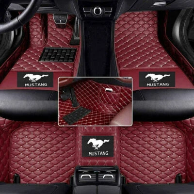 For Ford Mustang 1994-2024 Car Floor Mats Custom Front&Rear Auto Carpets Liners Foto 1 de 4