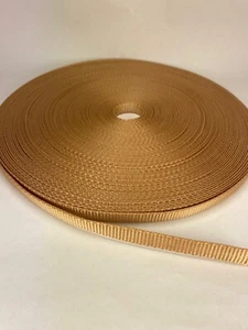 50 feet of 3/8" lovely color CHAMPAGNE/GOLD Nylon Webbing leash collar crafts - Picture 1 of 1