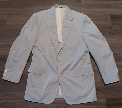 Haspel Men's Blue & White Pinstriped Sport Coat Blazer Size 40R - Image 1 of 4