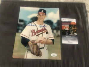 WARREN SPAHN AUTOGRAPH 8 X 10 PHOTO MILWAUKEE BRAVES JSA - Picture 1 of 1