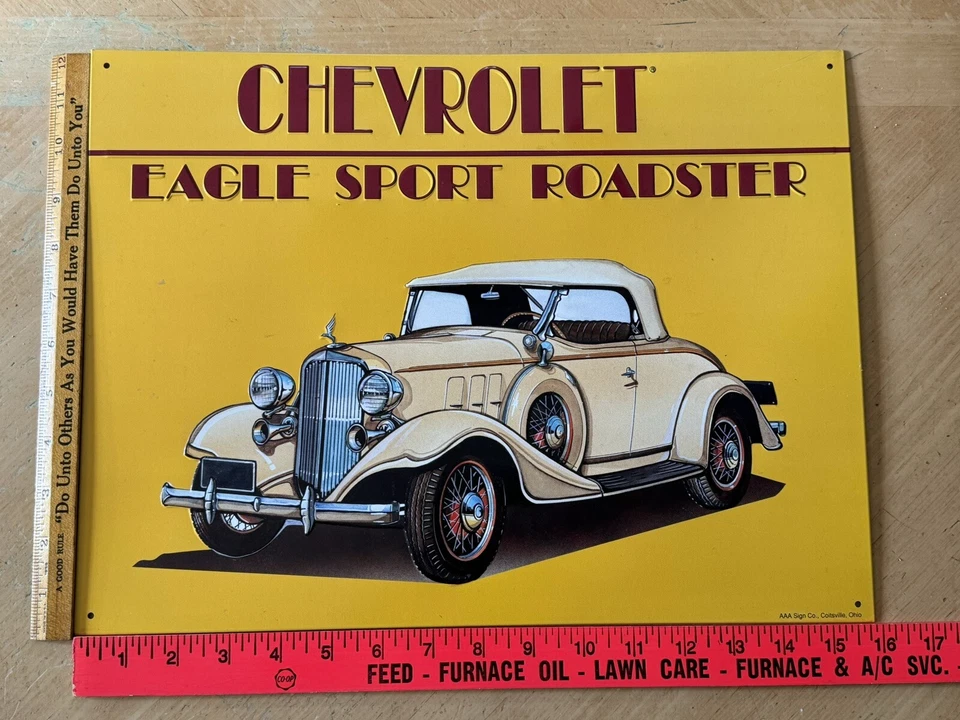 CHEVROLET EAGLE SPORT ROADSTER Embossed Metal Sign - 12" x 16" - Made in the USA - Image 1 of 4