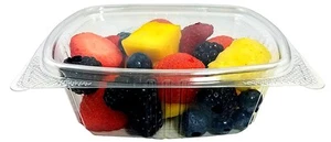 12 oz. Clear Hinged Deli Fruit Salad Candy Container (5.38" x 4.5" x 2.88") - Bild 1 von 5