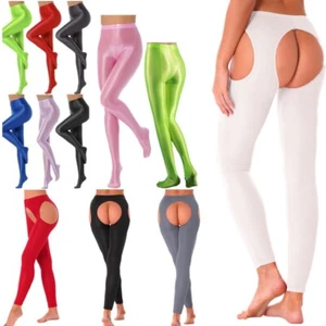 Damen Glanz Strumpfhose Glossy High Waist Tights Yoga Sport Hose Strümpfe Sexy - Bild 1 von 108