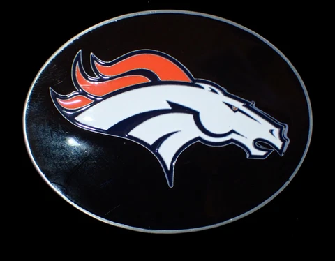 DENVER BRONCOS OVAL LOGO BELT BUCKLE LICENSED SISKIYOU PEWTER & ENAMEL NEW Cover