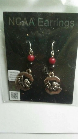 NCAA SOUTH CAROLINA GAMECOCKS Dangle Pierced Logo Earrings NWT Cover