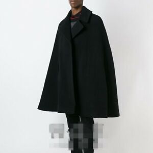 Mens Unisex Blend Lapel Cape Loose Cloak Wool Overcoat Jacket Trench Coat Poncho