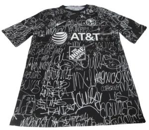 Camiseta de fútbol Nike Dri-Fit Club America negra/blanca graffiti para hombre talla M - Imagen 1 de 3