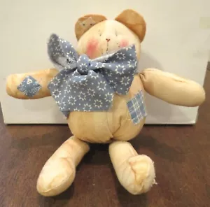 Vintage Primitive Rustic Cloth Rag Doll Folk Art Stuffed Country Bear patch - Picture 1 of 6