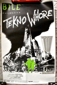 BILE - TEKNOWHORE - PROMO POSTER - ENERGY RECORDS - OUT OF PRINT -11x17 - SIGNED - Picture 1 of 2