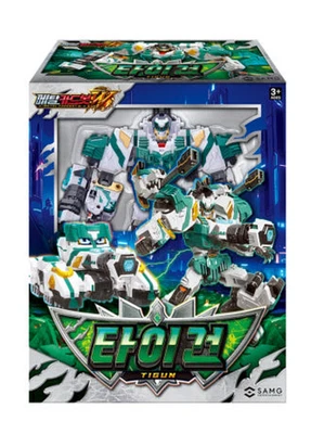 Metal Cardbot W Season 3 TIGUN Transformer Robot Green Tiger Tank Figure Toy - Image 1 of 4