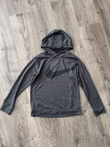 Nike Kid`s Lightweight Breathe Training Pullover Hoodie Heather Black sz Medium - Picture 1 of 4
