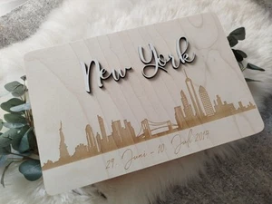 Personalisierte Erinnerungskiste aus Holz für unvergessliche Momente in New York - Bild 1 von 6