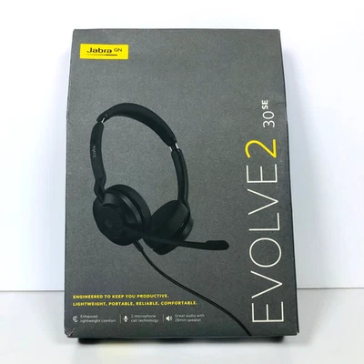 Jabra Evolve2 30 SE Wired Stereo Headset USB-C Noise Cancelling Mic. - Image 1 of 4