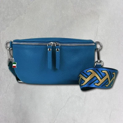 Florence Cuir Véritable Sac Banane Femmes Bleu Jeunesse Femmes OTF807M - Photo 1/4