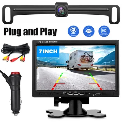 Backup Camera 7" Car Rear View Monitor Parking For RV Pickup Truck Van Bus - Image 1 of 4