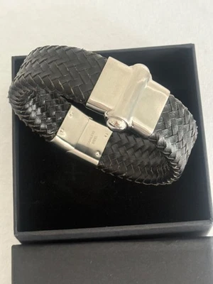 Stainless Steel Black Woven Bracelet Wrap 8.5 inch Men’s Gift with Box - Image 1 of 4