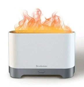 Brookstone Ambient Flame Ultrasonic Diffuser with Warm LED Light New - Picture 1 of 12