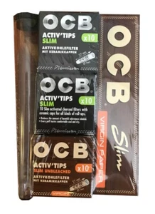 Ocb Test Set mix  Activ Tips und Virgin Tips  Premium Slim und Vigin Paper - Bild 1 von 1