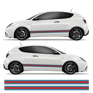Lower Full Colour Racing Side Stripe Kit Fit Alfa Romeo Mito Vinyl Decal Sticker - Picture 1 of 2