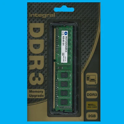 Integral DDR3 2GB Desktop RAM, Memory Upgrade, 1600Mhz, Fast Start-Up  - Image 1 of 3
