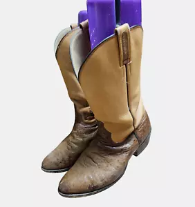 Paul Wheeler Boot Co. Leather Western Boots Two Tone Custom Made 10 D Cowboy - Picture 1 of 13