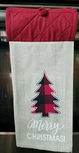 Hanging Buffalo check Plaid Red & black Tree kitchen towel - Picture 1 of 4