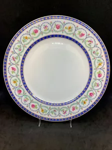 Piatto da portata Haviland Limoges Malmaison bande blu 10,25" - Foto 1 di 5