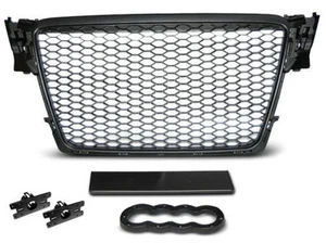 PARACHOQUES, CALANDRA, REJILLA ANTES AUDI A4 B8 08-11 NEGRO RS-STYLE - Imagen 1 de 2