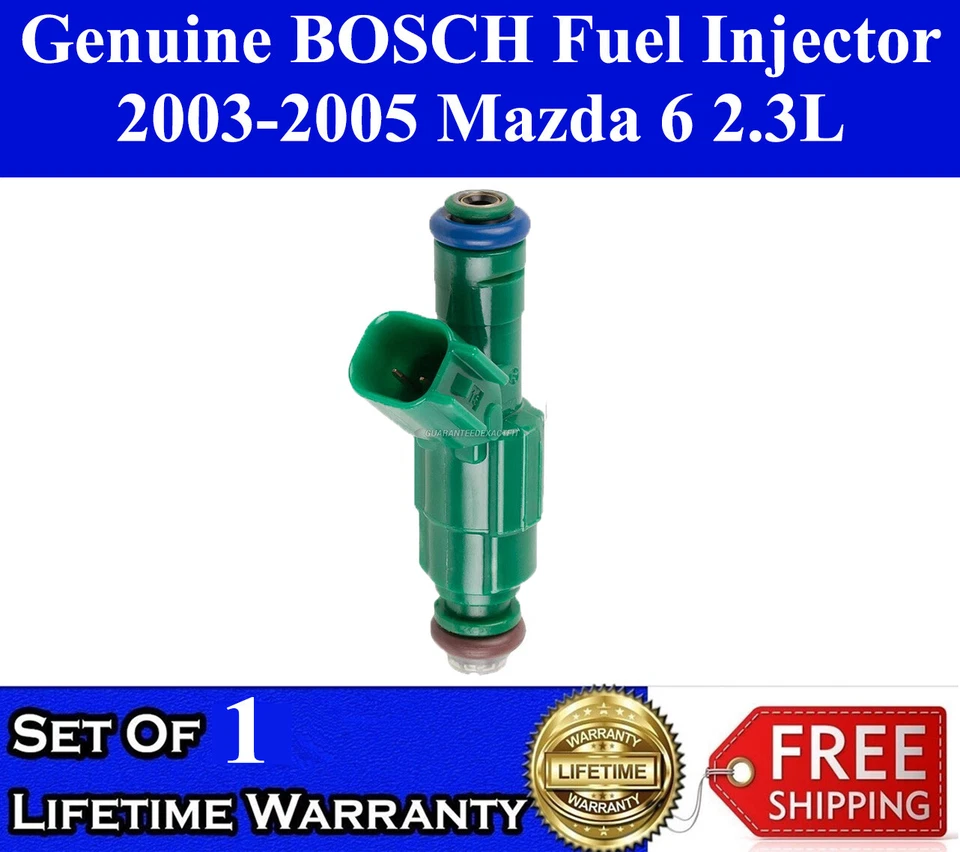 Re-Manufactured Single Genuine Bosch Fuel Injector For 2003-2005 Mazda 6 2.3L - Изображение 1 из 1