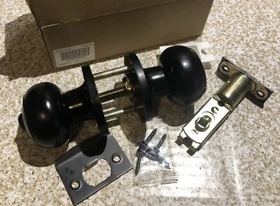 Paquete de 6 perillas de puerta con bloqueo de privacidad para cama/baño interiores negras mate DL609BKBK Foto 1 de 4